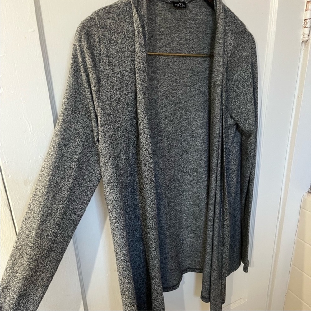Rue21 Gray Lightweight Open Front Cardigan Size S/M Casual Layering Sweater